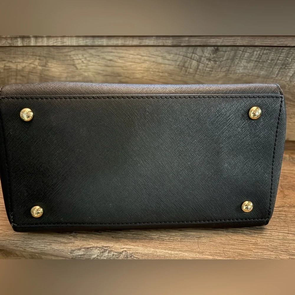 Michael Kors Black Satchel with Gold Accents